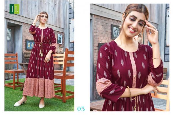  Hirwa Golden Ikkat Rayon Designer Exclusive Kurti Collection